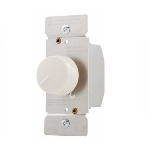 600W Rotary Dimmer, Non-Preset, Fully Variable, Light Almond