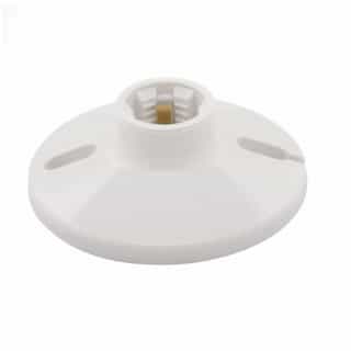 Eaton Wiring 660W Ceiling Lamp Holder, Medium Base, Thermoset, Keyless Switch, White