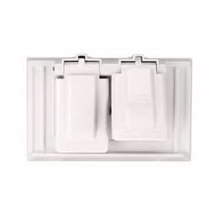 1-Gang Duplex Receptacle Cover, Self-Closing, White