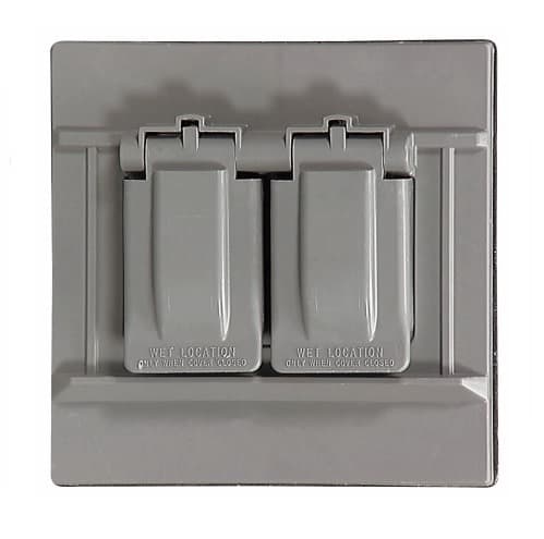 Eaton Wiring 1-Gang Duplex Receptacle Cover, Oversize, Gray