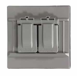 1-Gang Duplex Receptacle Cover, Oversize, Gray