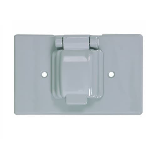 Eaton Wiring 1-Gang Single Receptacle Cover, Thermoplastic, Gray
