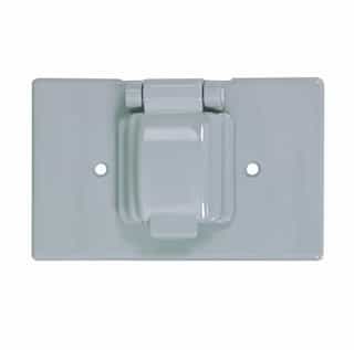 1-Gang Single Receptacle Cover, Thermoplastic, Gray