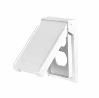 1-Gang Duplex Receptacle Cover, Self-Closing, Vertical, White