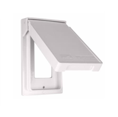1-Gang GFCI Cover, Self-Closing, Vertical, White