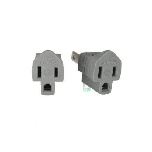 2-Wire to 3-Wire Outlet Converter w/Grounding Lug