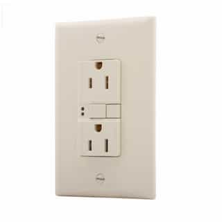 Eaton Wiring 15 Amp Duplex GFCI Receptacle Outlet, Light Almond