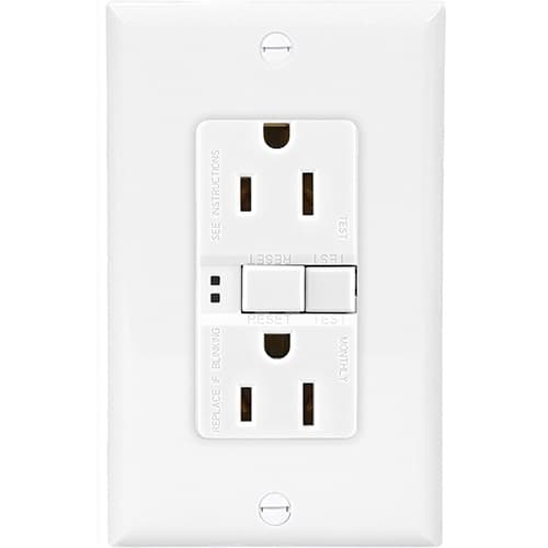 Eaton Wiring 15 Amp Duplex GFCI Receptacle Outlet, White, Pack of 3