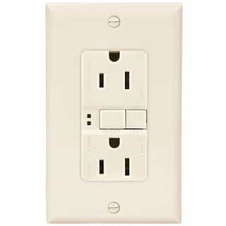Eaton Wiring 20 Amp Duplex GFCI Receptacle Outlet, Auto-Monitoring, Almond