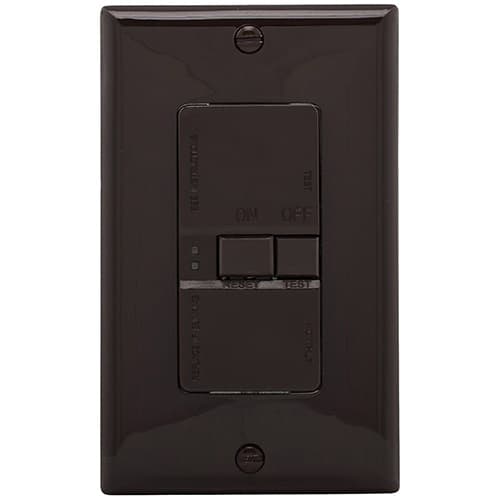 20 Amp Blank Face GFCI Receptacle Outlet, Brown
