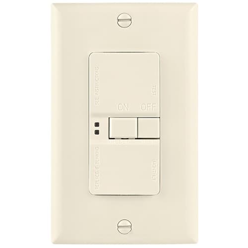 Eaton Wiring 20 Amp Blank Face GFCI Receptacle Outlet, Light Almond