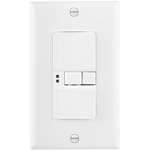 20 Amp Blank Face GFCI Receptacle Outlet, White