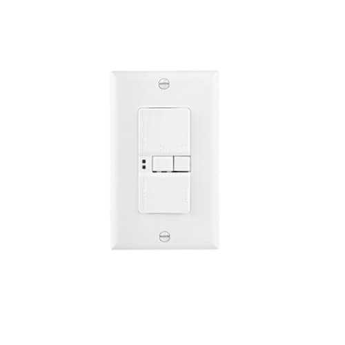 20 Amp Self Test GFCI Receptacle w/Audible Alarm, Blank Face, White