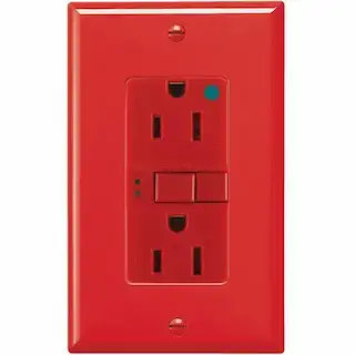 Eaton Wiring 15 Amp Hospital Grade GFCI NAFTA-Compliant Receptacle Outlet, Red