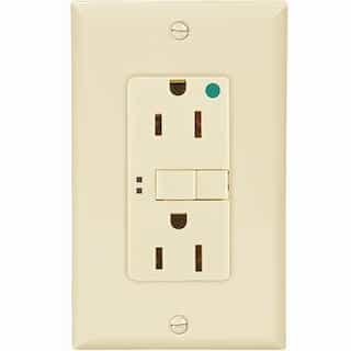 Eaton Wiring 15 Amp Hospital Grade GFCI Receptacle Outlet, Light Almond