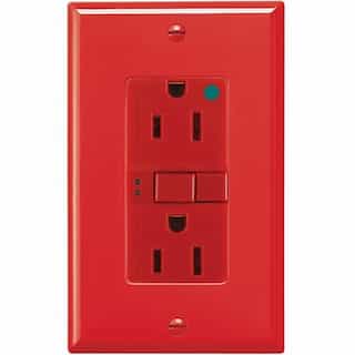 Eaton Wiring 15 Amp Hospital Grade GFCI Receptacle Outlet, Red