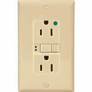 15 Amp Hospital Grade GFCI Receptacle Outlet w/ ArrowLink Connector, Ivory