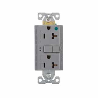 Eaton Wiring 20 Amp Hospital Grade GFCI Receptacle Outlet, Gray