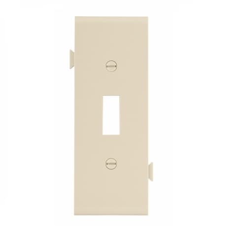 1-Gang Sectional Wallplate, Mid-Size, Toggle, Center, Ivory