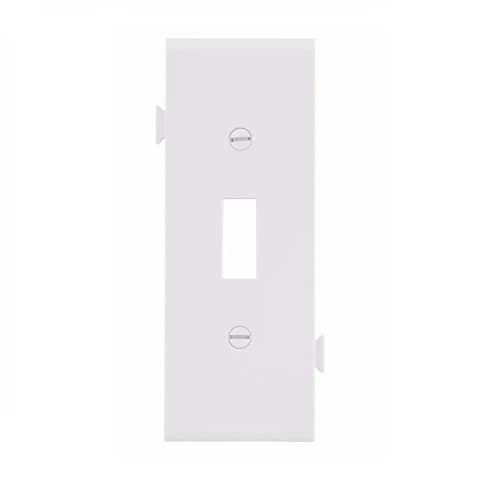 1-Gang Sectional Wallplate, Mid-Size, Toggle, Center, White