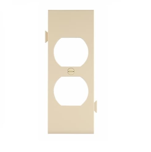 1-Gang Sectional Wallplate, Mid-Size, Duplex Receptacle, Ivory