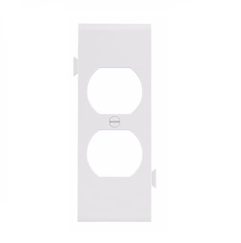 1-Gang Sectional Wallplate, Mid-Size, Duplex Receptacle, White