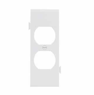 1-Gang Sectional Wallplate, Mid-Size, Duplex Receptacle, White