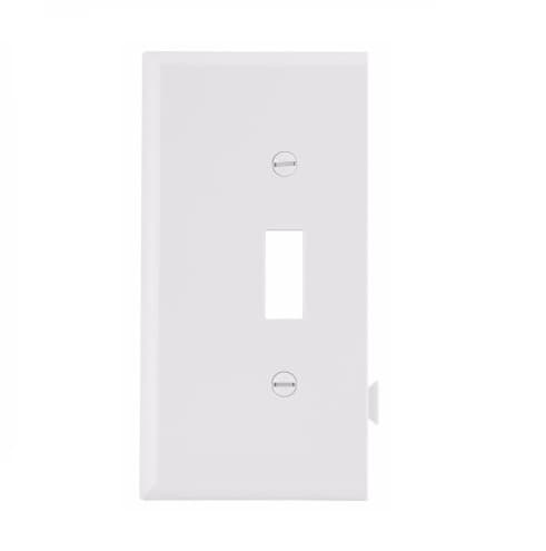 1-Gang Sectional Wallplate, Mid-Size, Toggle, End, White