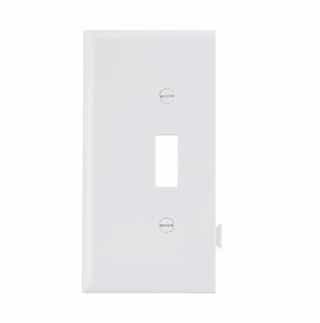 1-Gang Sectional Wallplate, Mid-Size, Toggle, End, White