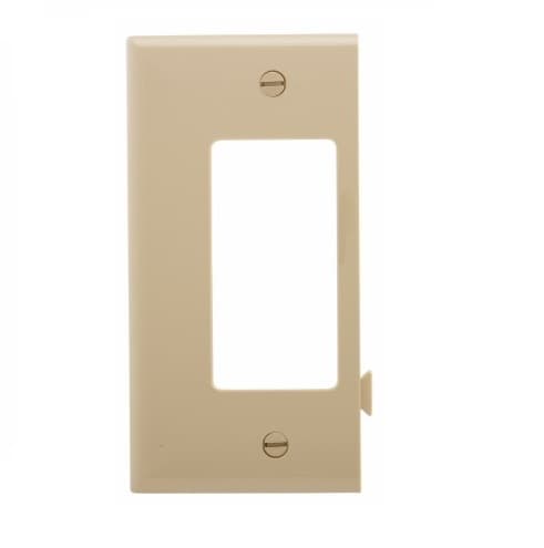 1-Gang Sectional Wallplate, Mid-Size, Decora, End, Ivory