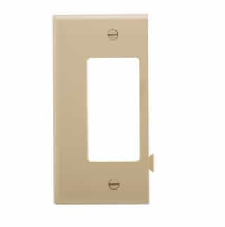 Eaton Wiring 1-Gang Sectional Wallplate, Mid-Size, Decora, End, Ivory