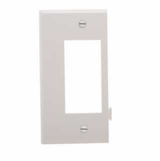 1-Gang Sectional Wallplate, Mid-Size, Decora, End, White