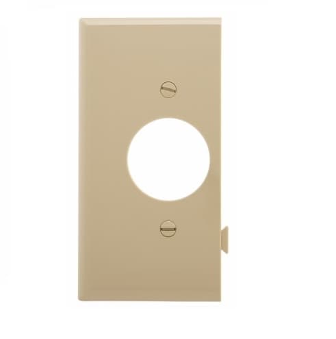 1-Gang Sectional Wallplate, Mid-Size, Receptacle, End, Ivory