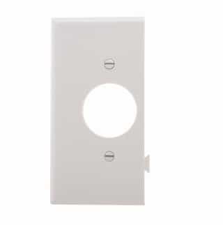 1-Gang Sectional Wallplate, Mid-Size, Receptacle, End, White