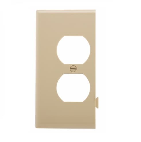 1-Gang Sectional Wallplate, Mid-Size, Standard Receptacle, End, Ivory