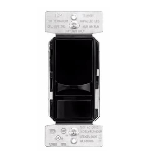 600W Slide Dimmer Switch, Single-Pole, 3-Way, 120V, Black