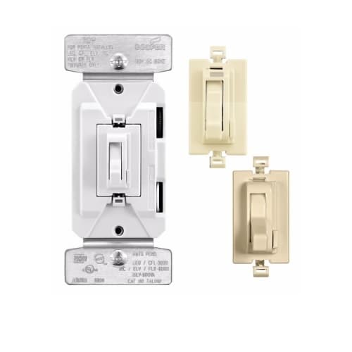 Eaton Wiring 600W Toggle AL Series Dimmer, Almond/White/Ivory