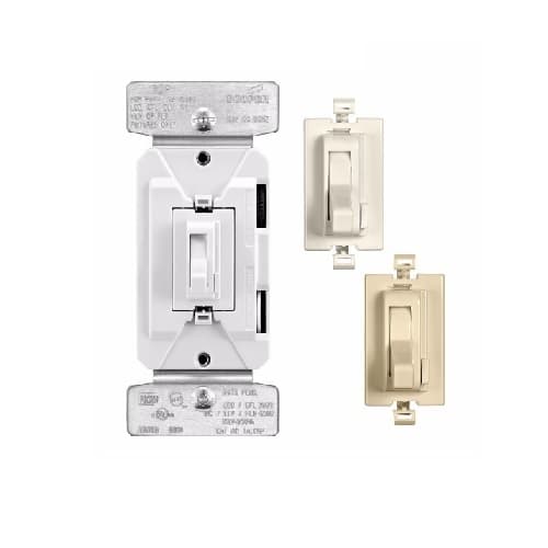 Eaton Wiring 600W Toggle AL Series Dimmer, Light Almond/White/Ivory