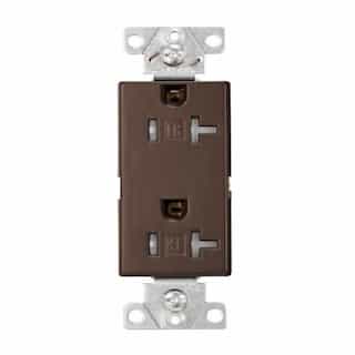 Eaton Wiring 20A TR Decora Duplex Receptacle, 2P3W, #14-10 AWG, 125V, Rubbed Bronze