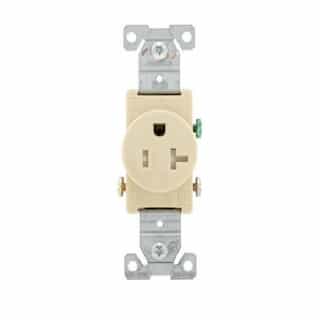 20A TR Single Receptacle, Side Wire, 2-Pole, 3-Wire, 125V, Ivory