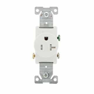 20A TR Single Receptacle, Side Wire, 2-Pole, 3-Wire, 125V, White