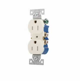 15 Amp Duplex Receptacle, Auto-Grounded, Tamper Resistant, Almond