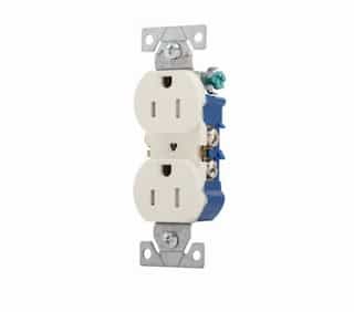 15 Amp Duplex Receptacle, Auto-Grounded, Tamper Resistant, Light Almond