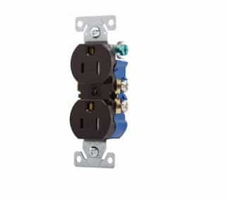 Eaton Wiring 15 Amp Duplex Receptacle, Tamper Resistant, 125V, Brown
