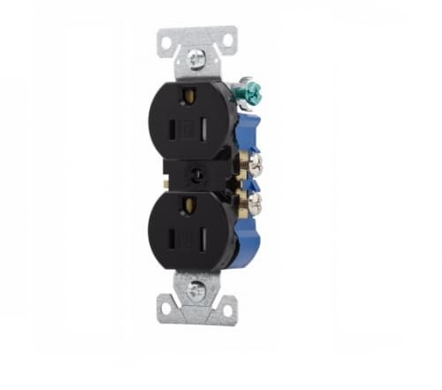 Eaton Wiring 15 Amp Tamper Resistant Duplex Receptacle, Black
