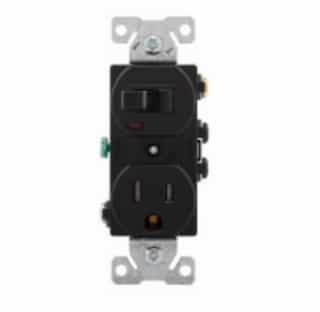 Eaton Wiring 15  Amp Combination Switch, Tamper Resistant, Black