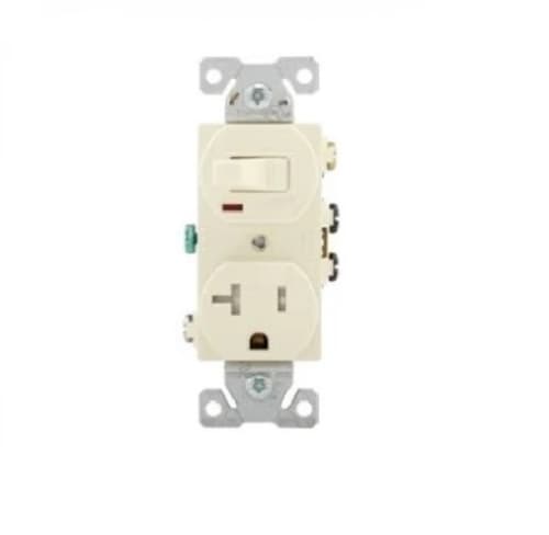 Eaton Wiring 20 Amp Combination Switch, Tamper Resistant, Almond