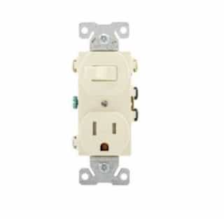 Eaton Wiring 15 Amp Combination Switch, Tamper Resistant, 125V, Almond