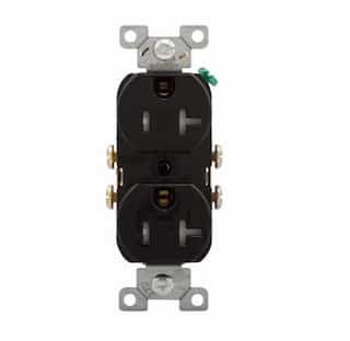 Eaton Wiring 20 Amp Duplex Receptacle, Tamper Resistant, NEMA 5-20R, Black