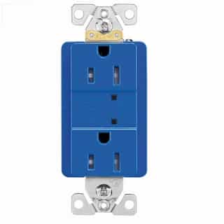 15A TR Surge Protection Duplex Receptacle, 2P3W, #14-10 AWG, 125V, BLU